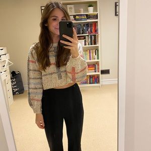 Topshop Cropped Plaid Sweater